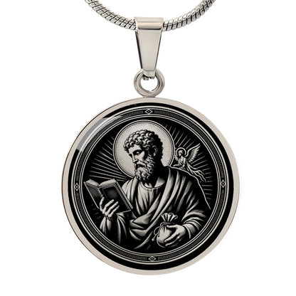 Saint Matthew Medal Necklace – Patron Saint of Accountants, Bankers & Evangelists