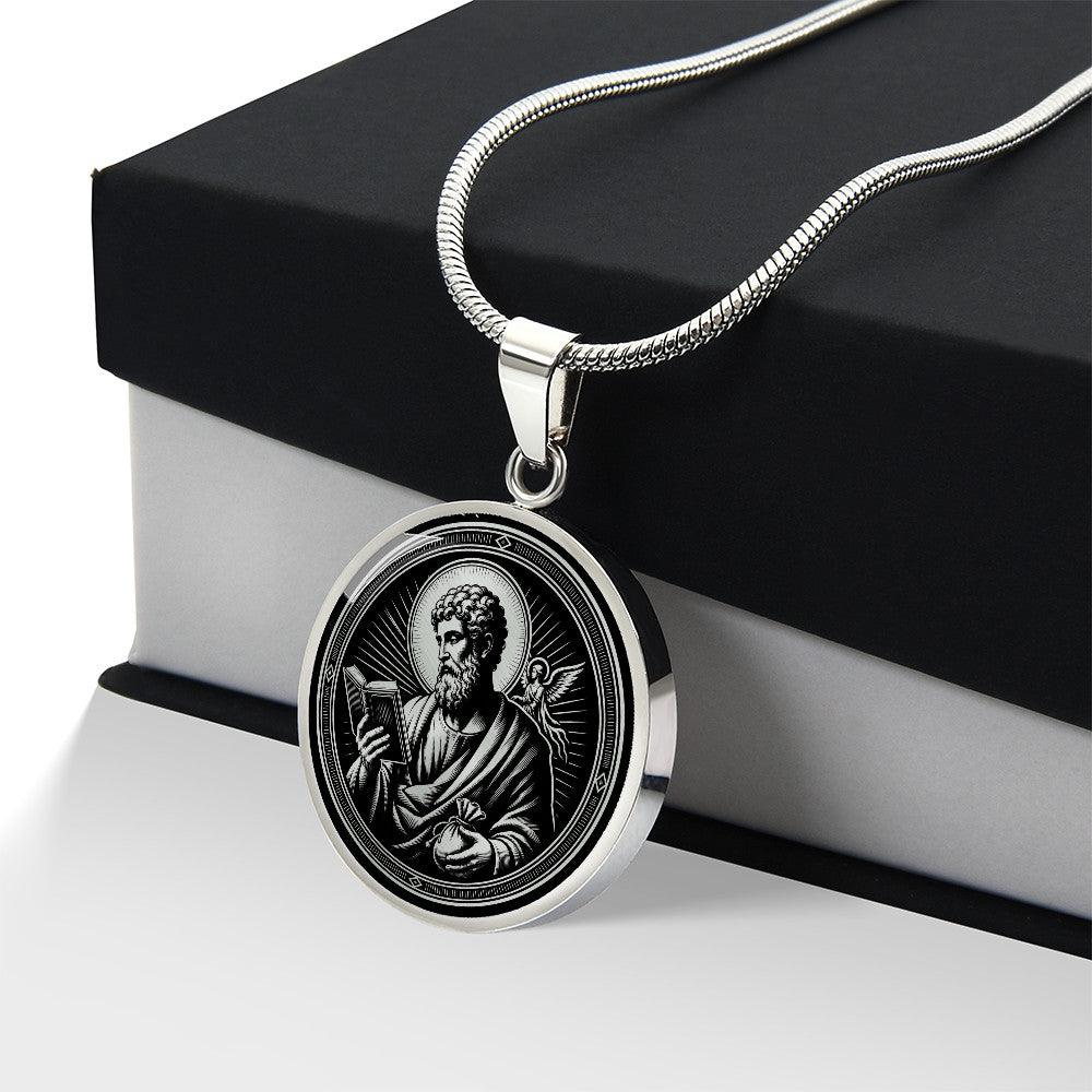Saint Matthew Medal Necklace – Patron Saint of Accountants, Bankers & Evangelists