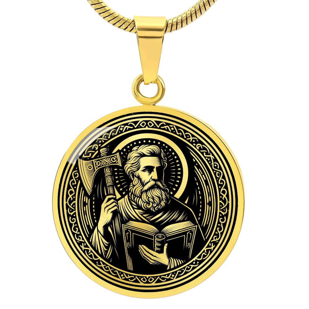 Saint Matthias Medal Necklace - Apostle, Patron of Alcoholics, the Chosen Replacement