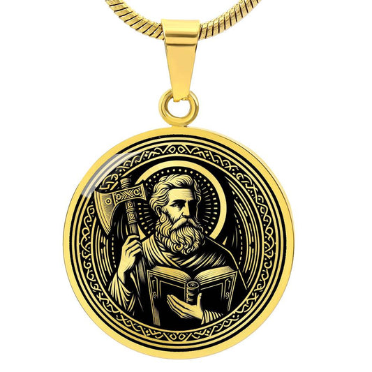 Saint Matthias Medal Necklace - Apostle, Patron of Alcoholics, the Chosen Replacement