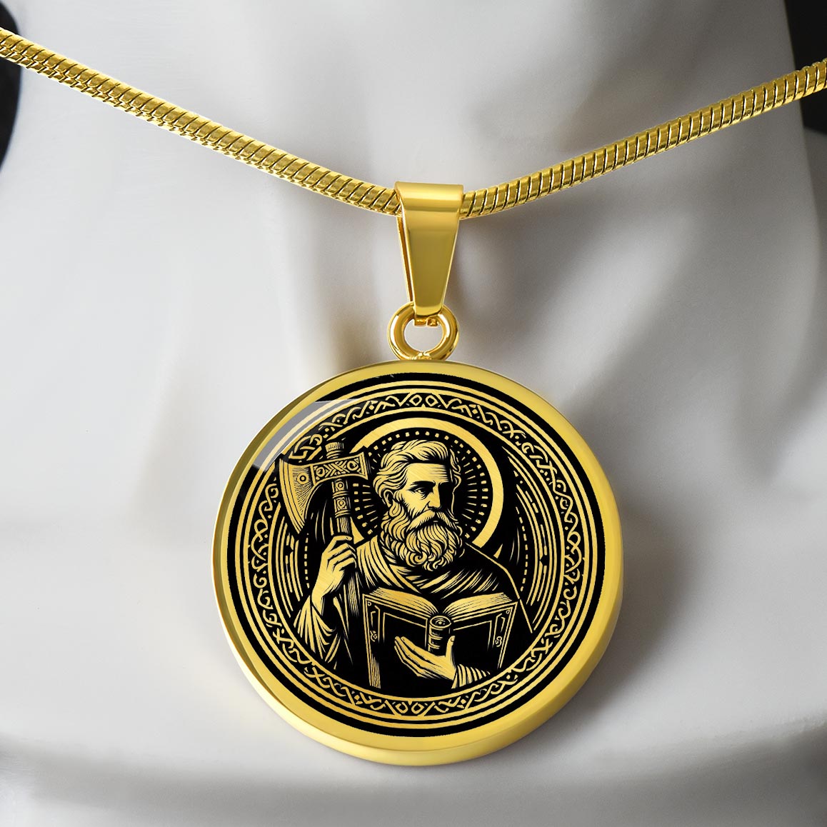 Saint Matthias Medal Necklace - Apostle, Patron of Alcoholics, the Chosen Replacement
