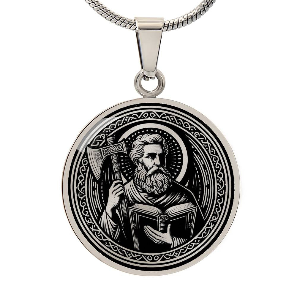 Saint Matthias Medal Necklace - Apostle, Patron of Alcoholics, the Chosen Replacement