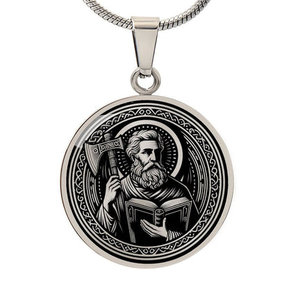 Saint Matthias Medal Necklace - Apostle, Patron of Alcoholics, the Chosen Replacement