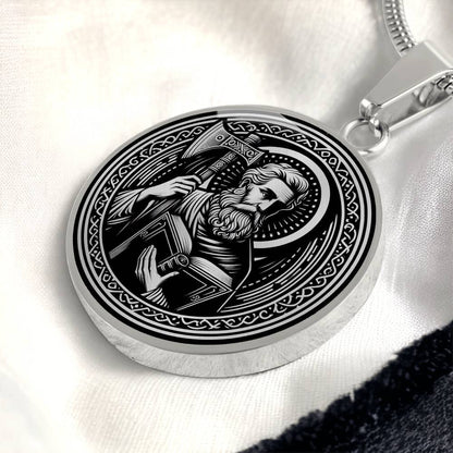 Saint Matthias Medal Necklace - Apostle, Patron of Alcoholics, the Chosen Replacement