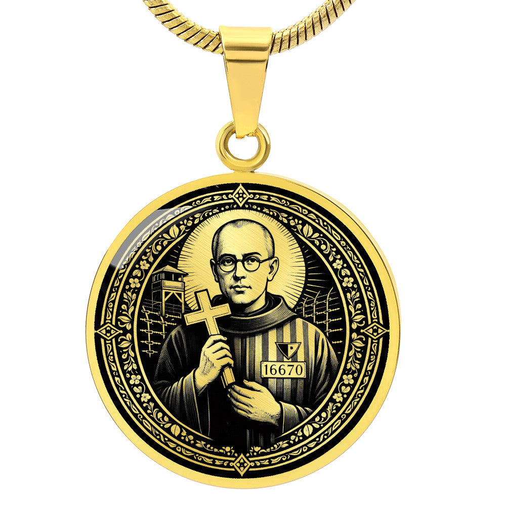 Saint Maximilian Kolbe Medal Necklace – Patron Saint of Prisoners, Families and Recovering Addicts