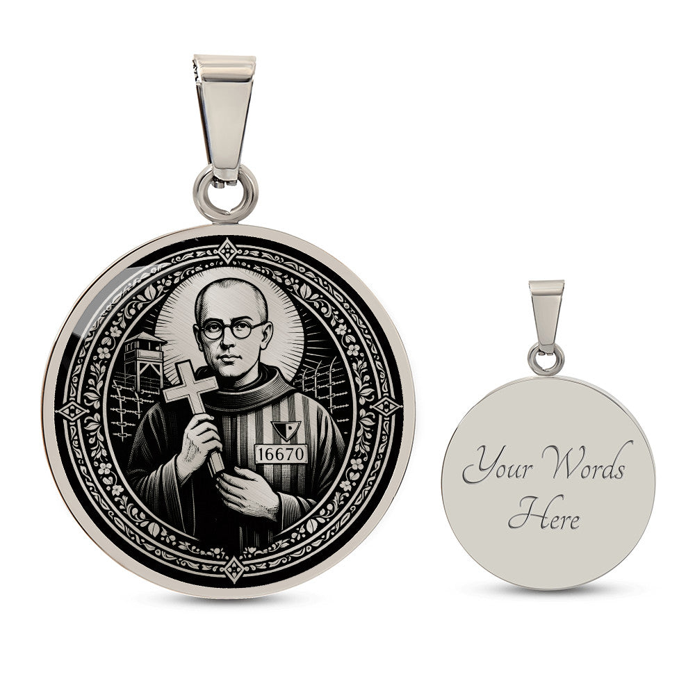 Saint Maximilian Kolbe Medal Necklace – Patron Saint of Prisoners, Families and Recovering Addicts