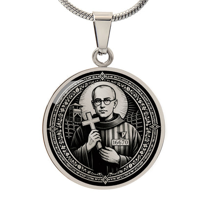 Saint Maximilian Kolbe Medal Necklace – Patron Saint of Prisoners, Families and Recovering Addicts