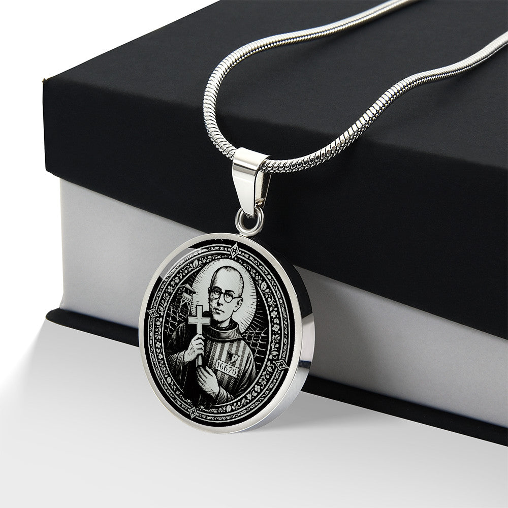 Saint Maximilian Kolbe Medal Necklace – Patron Saint of Prisoners, Families and Recovering Addicts