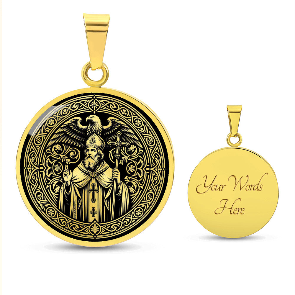 Saint Medard of Noyon Medal Necklace – Patron Saint of Vintners & Rain