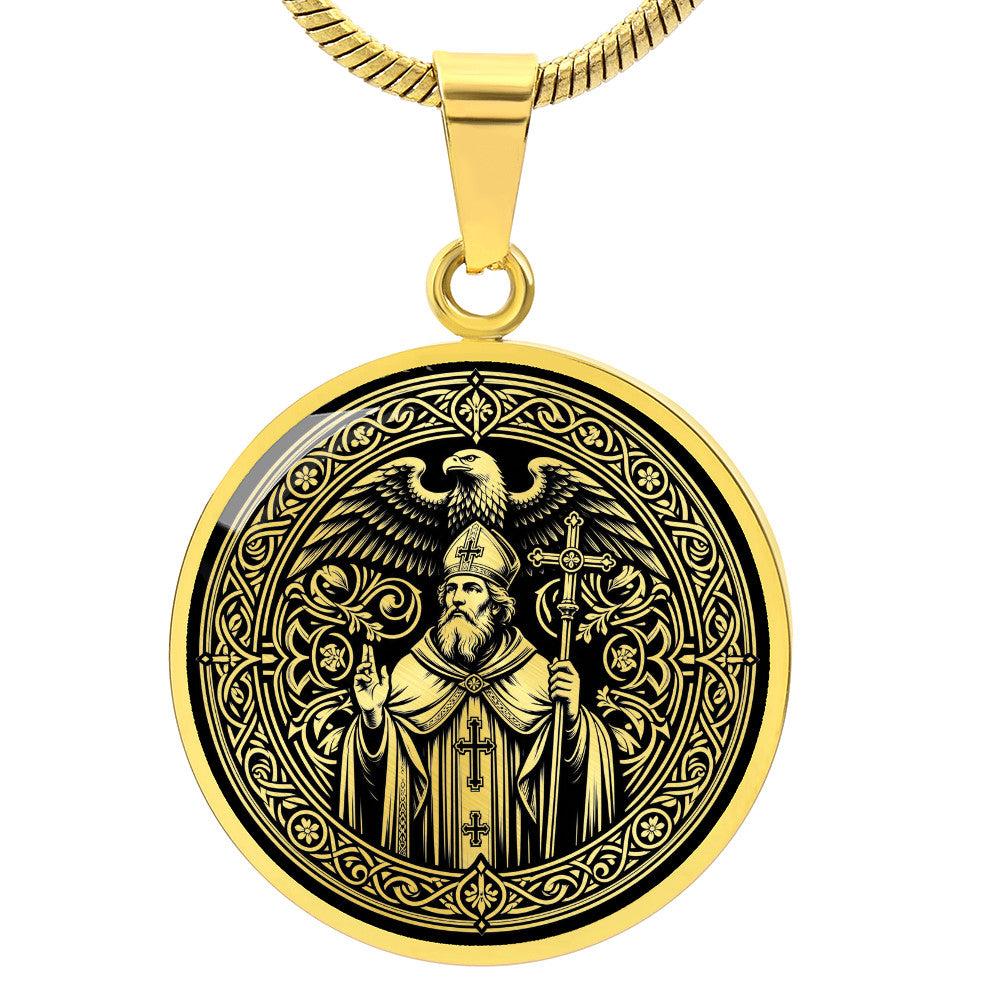 Saint Medard of Noyon Medal Necklace – Patron Saint of Vintners & Rain