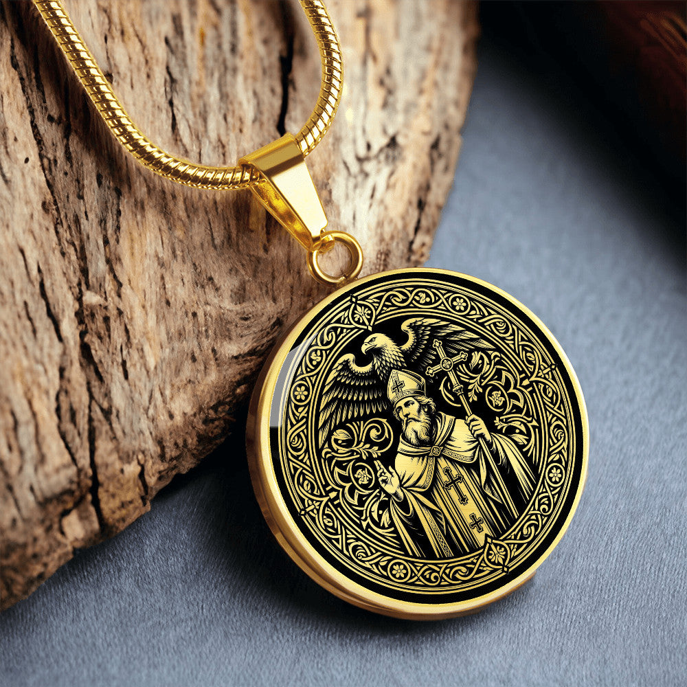 Saint Medard of Noyon Medal Necklace – Patron Saint of Vintners & Rain