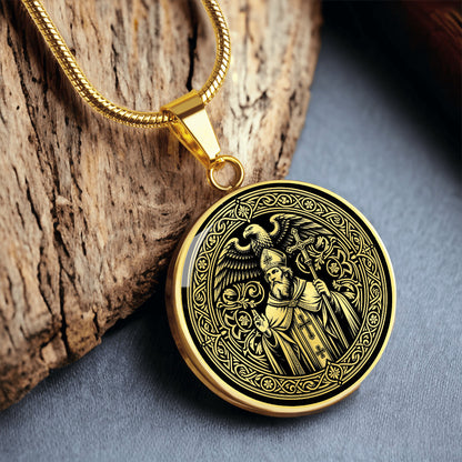 Saint Medard of Noyon Medal Necklace – Patron Saint of Vintners & Rain