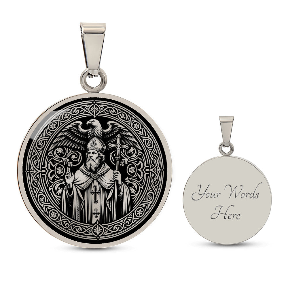 Saint Medard of Noyon Medal Necklace – Patron Saint of Vintners & Rain
