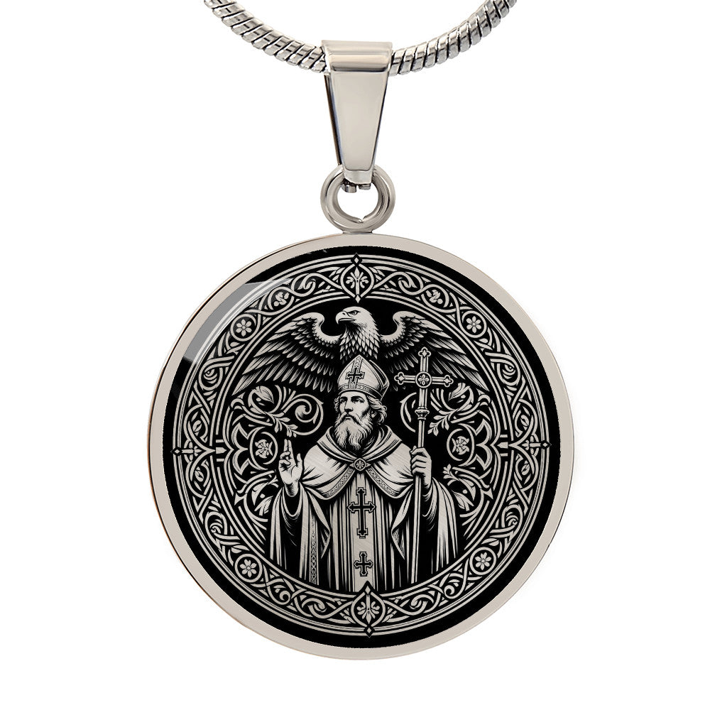 Saint Medard of Noyon Medal Necklace – Patron Saint of Vintners & Rain