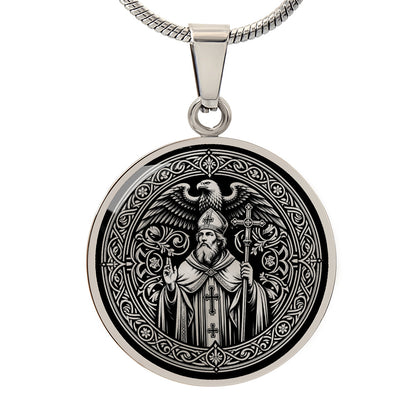 Saint Medard of Noyon Medal Necklace – Patron Saint of Vintners & Rain