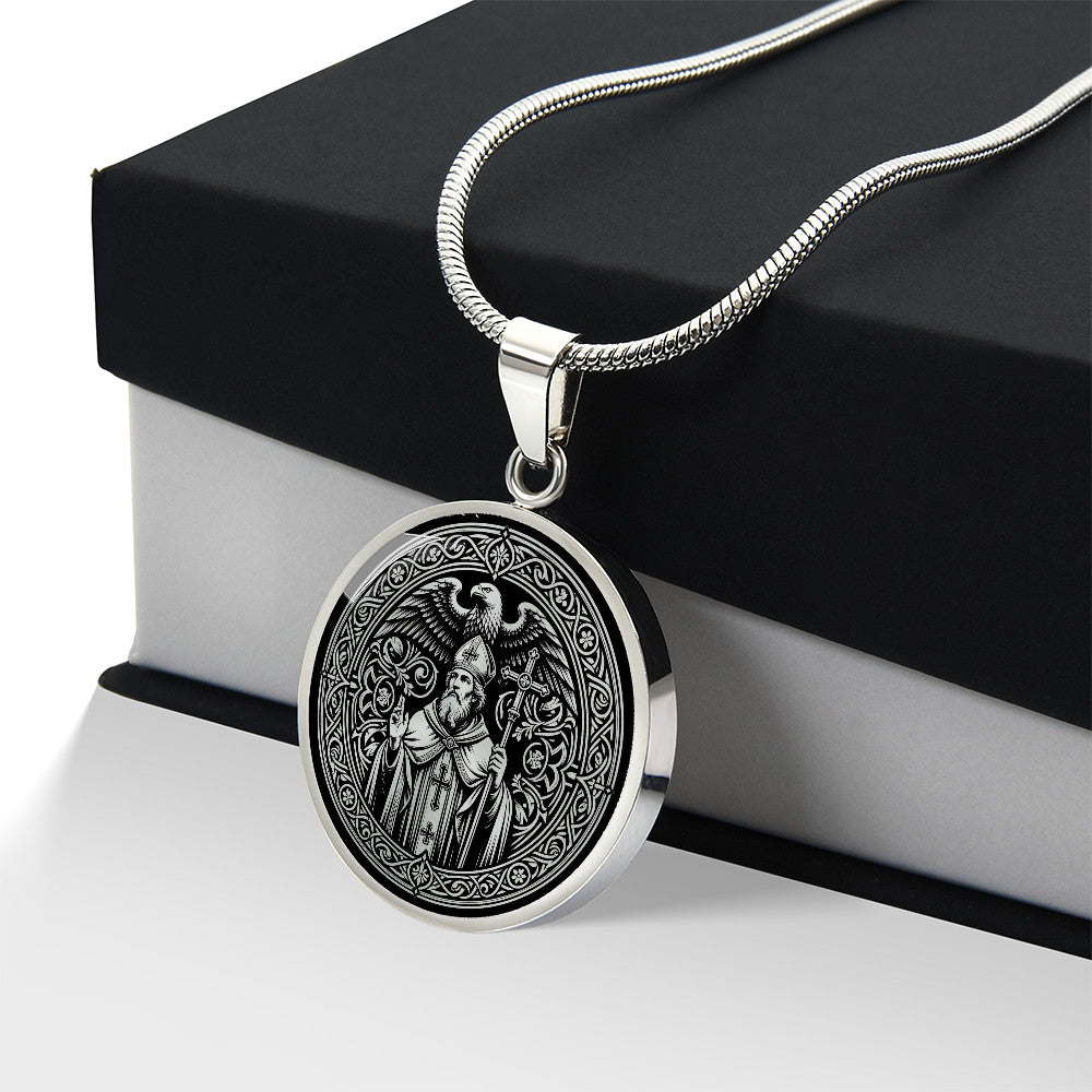 Saint Medard of Noyon Medal Necklace – Patron Saint of Vintners & Rain