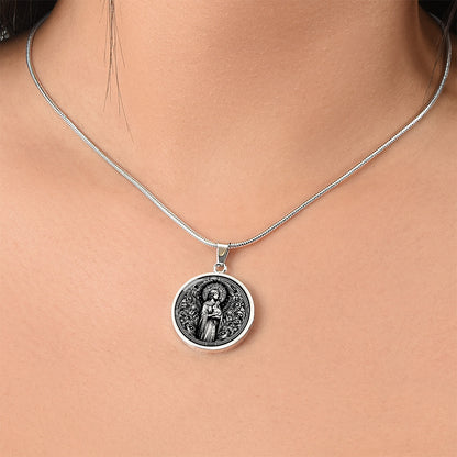 Saint Melangell Medal Necklace - Patron Saint of Rabbits and Small Animals