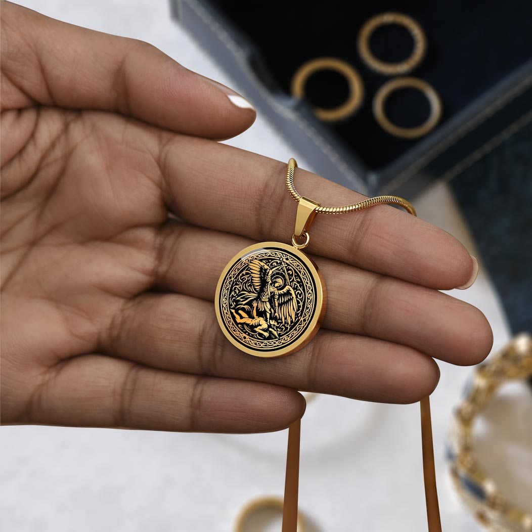 Saint Michael the Archangel Medal Necklace – Patron Saint of Police Officers, Soldiers & Protectors