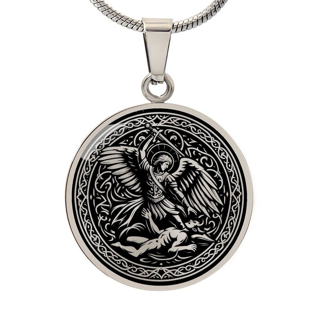 Saint Michael the Archangel Medal Necklace – Patron Saint of Police Officers, Soldiers & Protectors