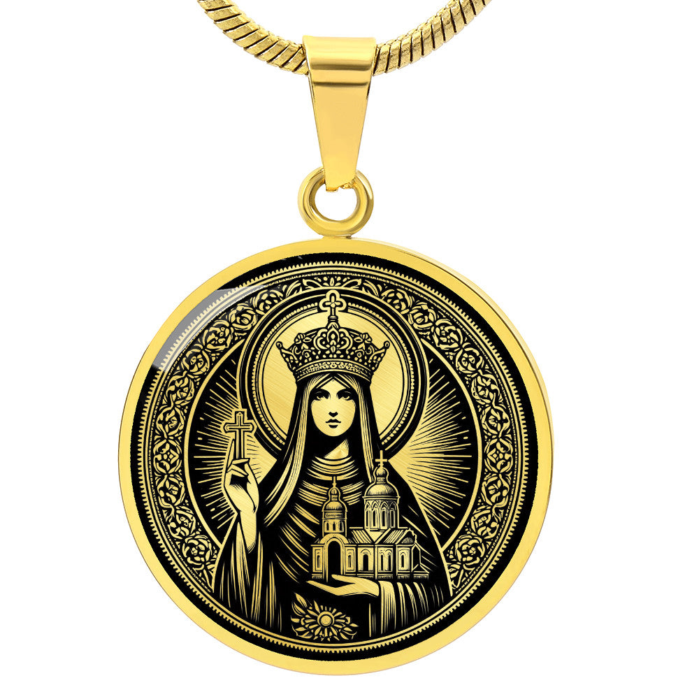 Saint Olga of Kyiv Medal Necklace – Patron Saint of Widows & Converts