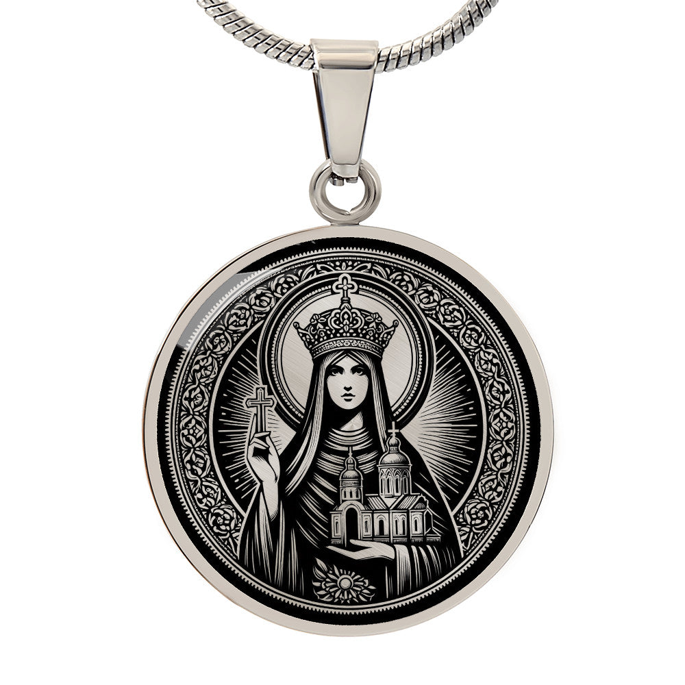 Saint Olga of Kyiv Medal Necklace – Patron Saint of Widows & Converts