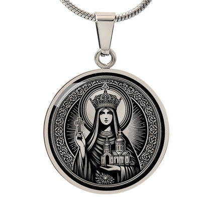 Saint Olga of Kyiv Medal Necklace – Patron Saint of Widows & Converts