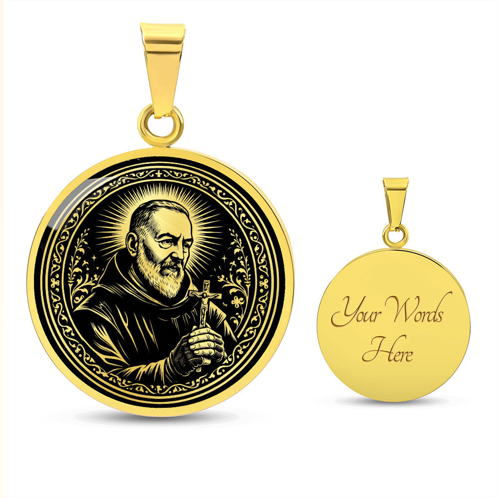 Padre Pio Medal Necklace- Stigmatist, Confessor, Intercessor