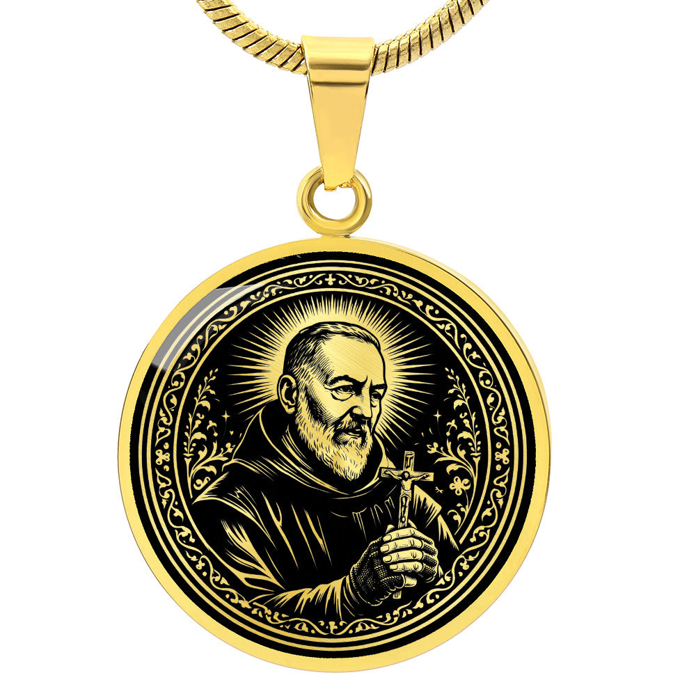 Padre Pio Medal Necklace- Stigmatist, Confessor, Intercessor