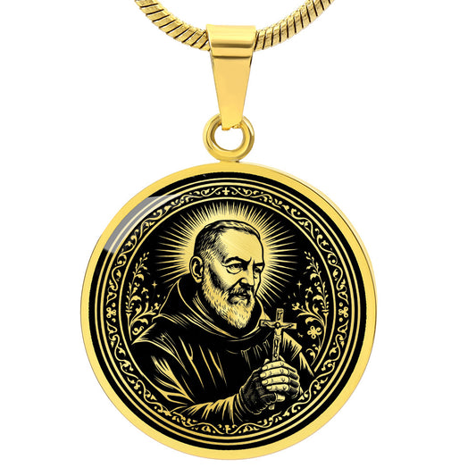 Padre Pio Medal Necklace- Stigmatist, Confessor, Intercessor