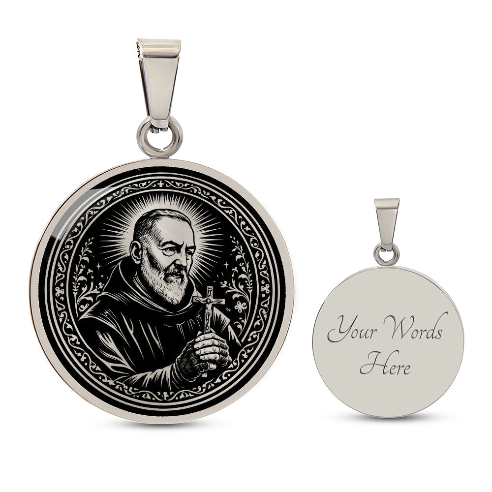 Padre Pio Medal Necklace- Stigmatist, Confessor, Intercessor