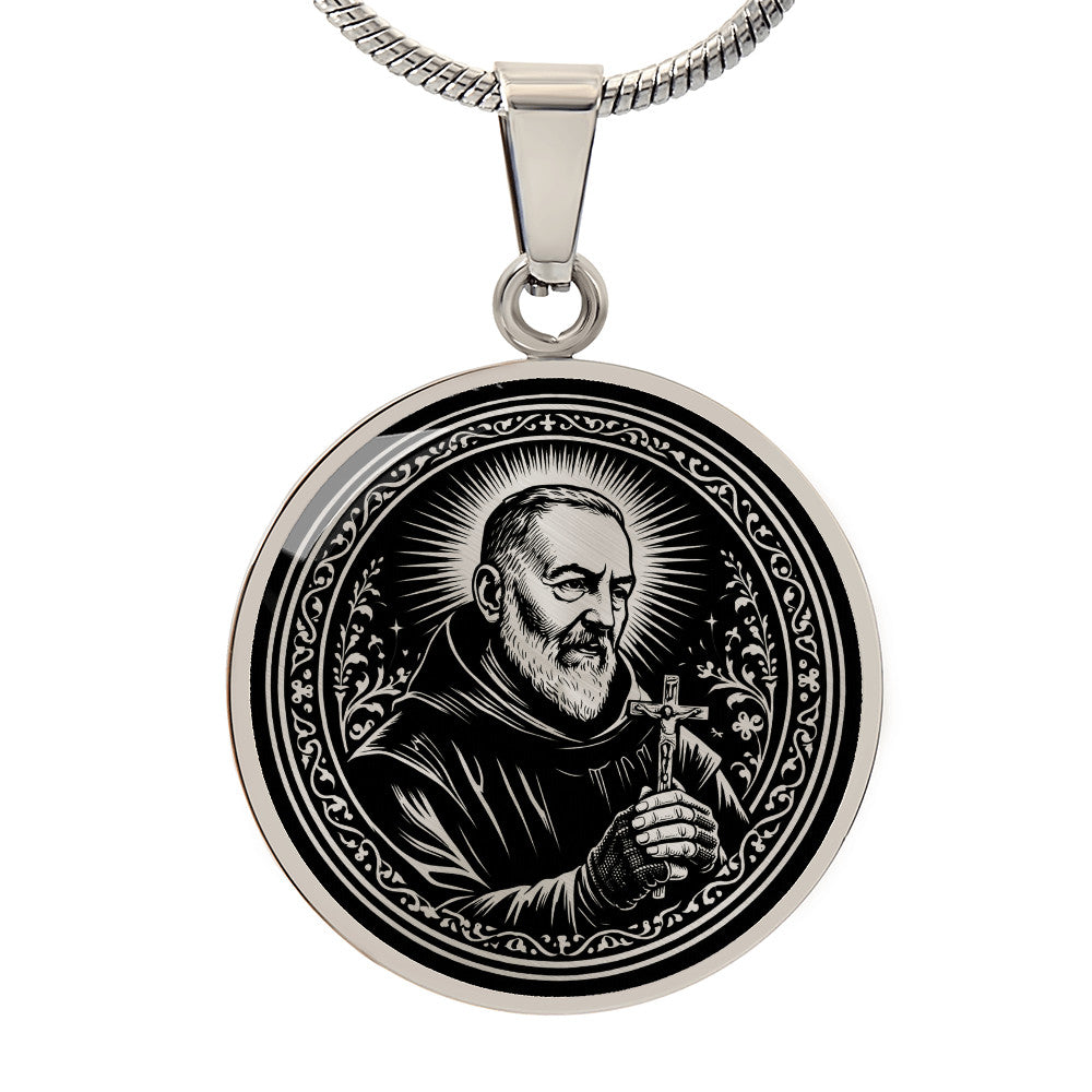 Padre Pio Medal Necklace- Stigmatist, Confessor, Intercessor