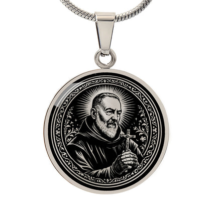 Padre Pio Medal Necklace- Stigmatist, Confessor, Intercessor