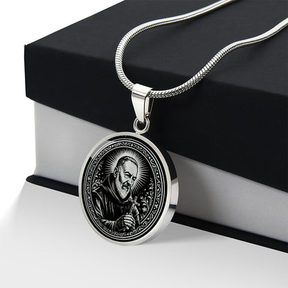 Padre Pio Medal Necklace- Stigmatist, Confessor, Intercessor