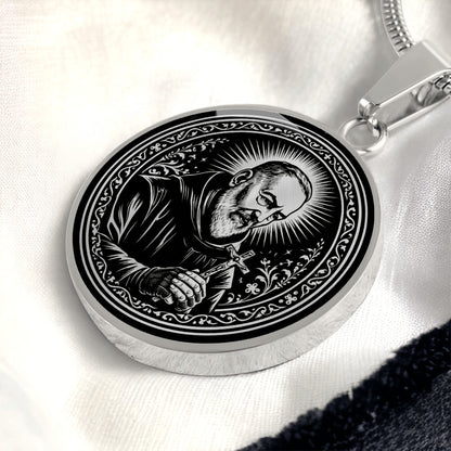 Padre Pio Medal Necklace- Stigmatist, Confessor, Intercessor