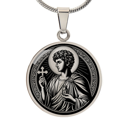 Saint Panteleimon Medal Necklace – Patron Saint of Physicians and Healers