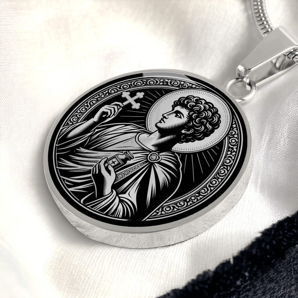 Saint Panteleimon Medal Necklace – Patron Saint of Physicians and Healers