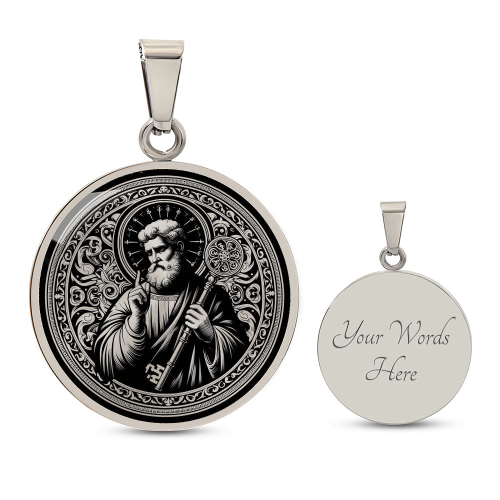 Saint Peter Medal Necklace – Patron Saint of the Church & Locksmiths