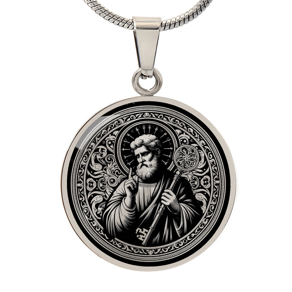 Saint Peter Medal Necklace – Patron Saint of the Church & Locksmiths