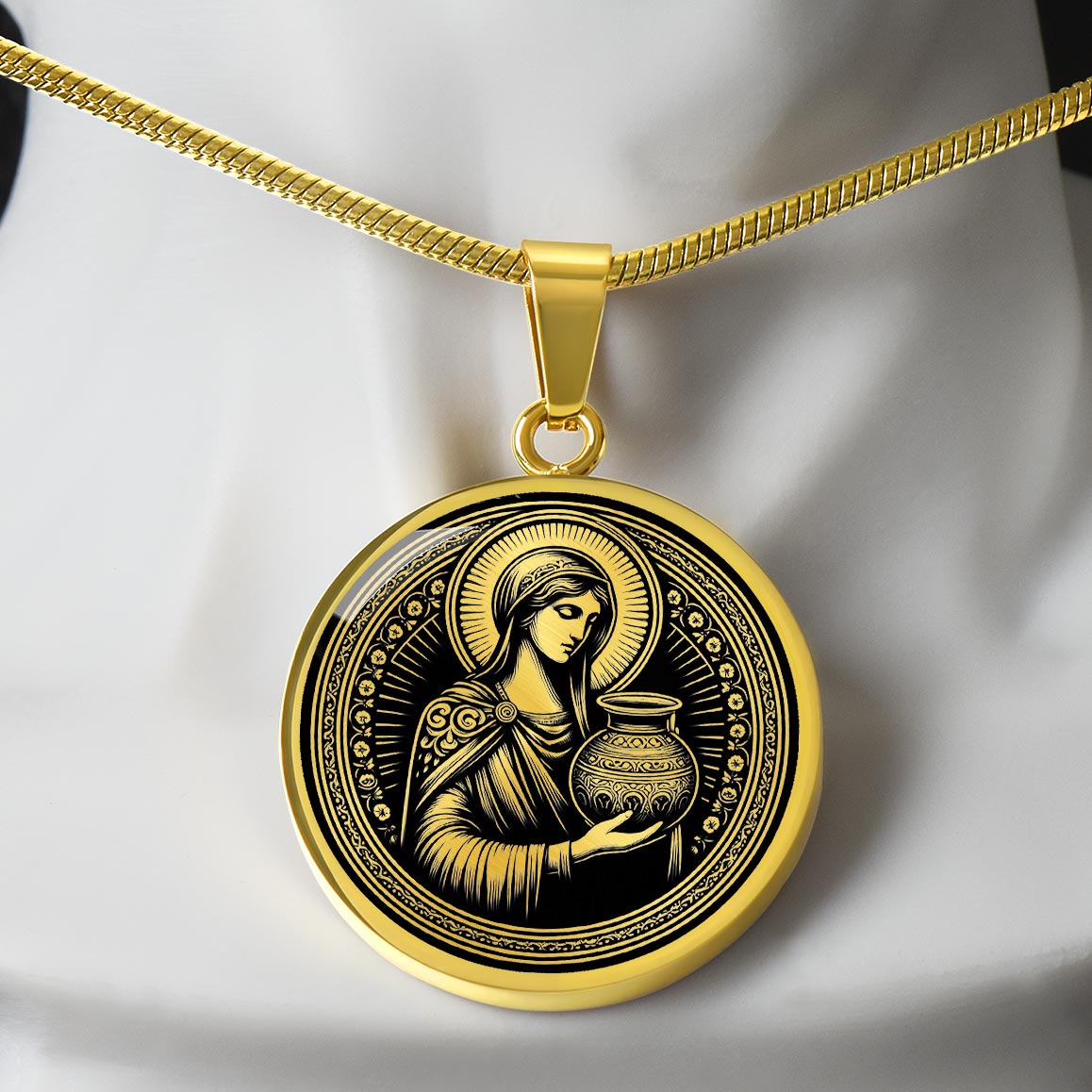 Saint Photini Medal Necklace – Patron Saint of Evangelists & Converts