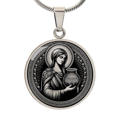 Saint Photini Medal Necklace – Patron Saint of Evangelists & Converts
