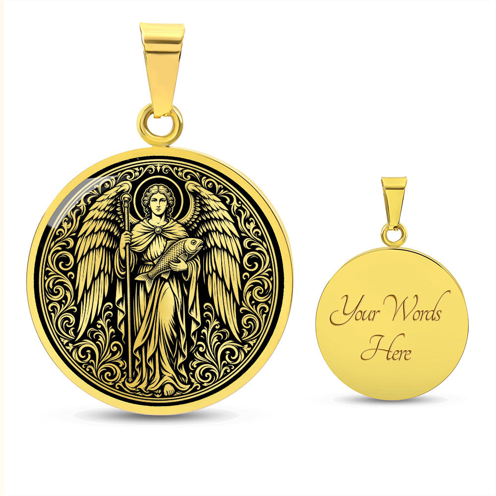 Saint Raphael the Archangel Medal Necklace – Patron Saint of Travelers and Healing