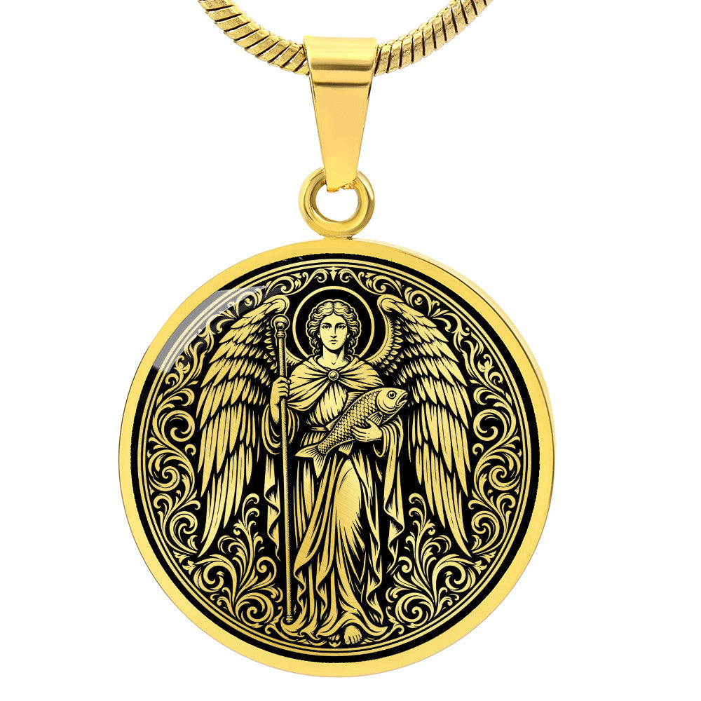 Saint Raphael the Archangel Medal Necklace – Patron Saint of Travelers and Healing
