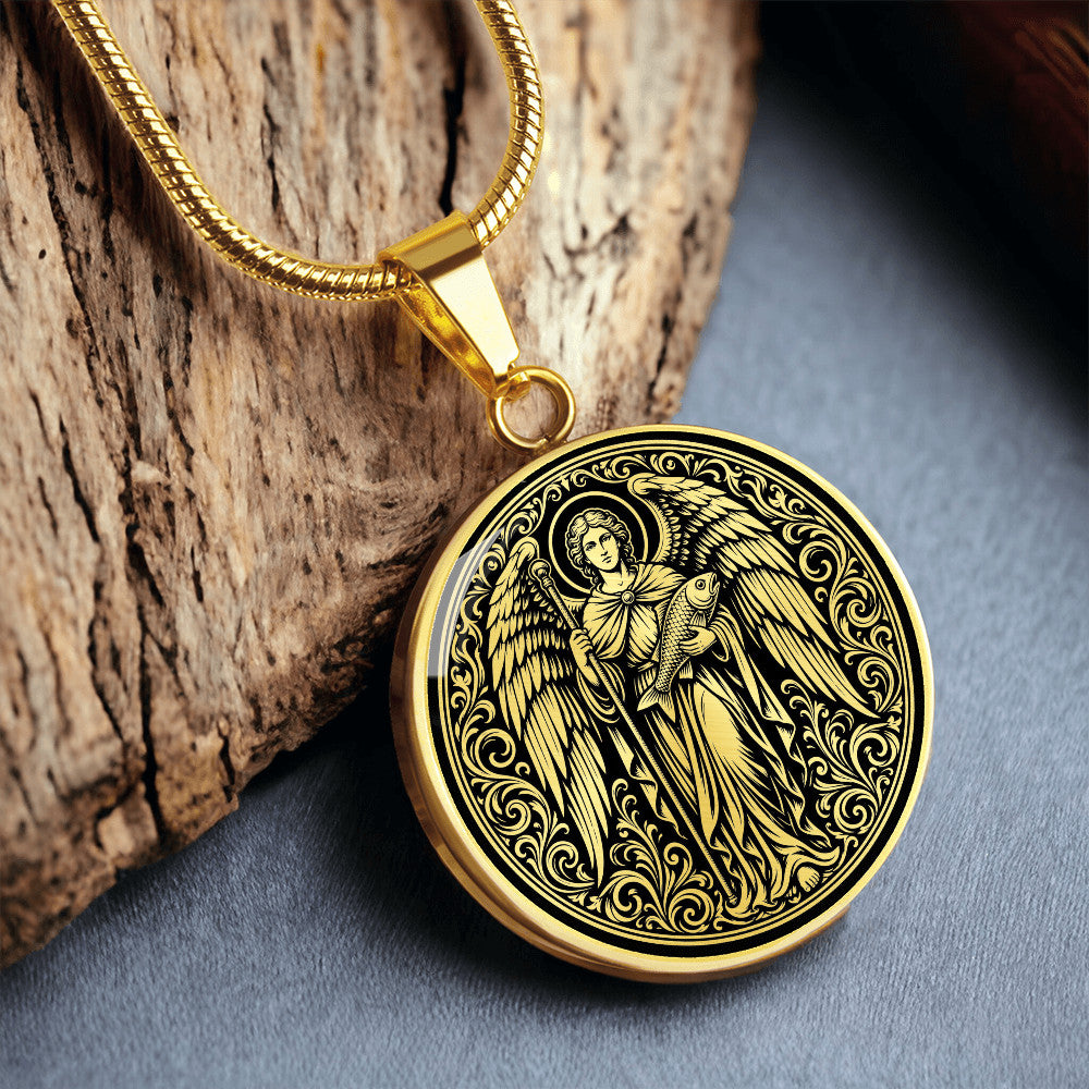 Saint Raphael the Archangel Medal Necklace – Patron Saint of Travelers and Healing