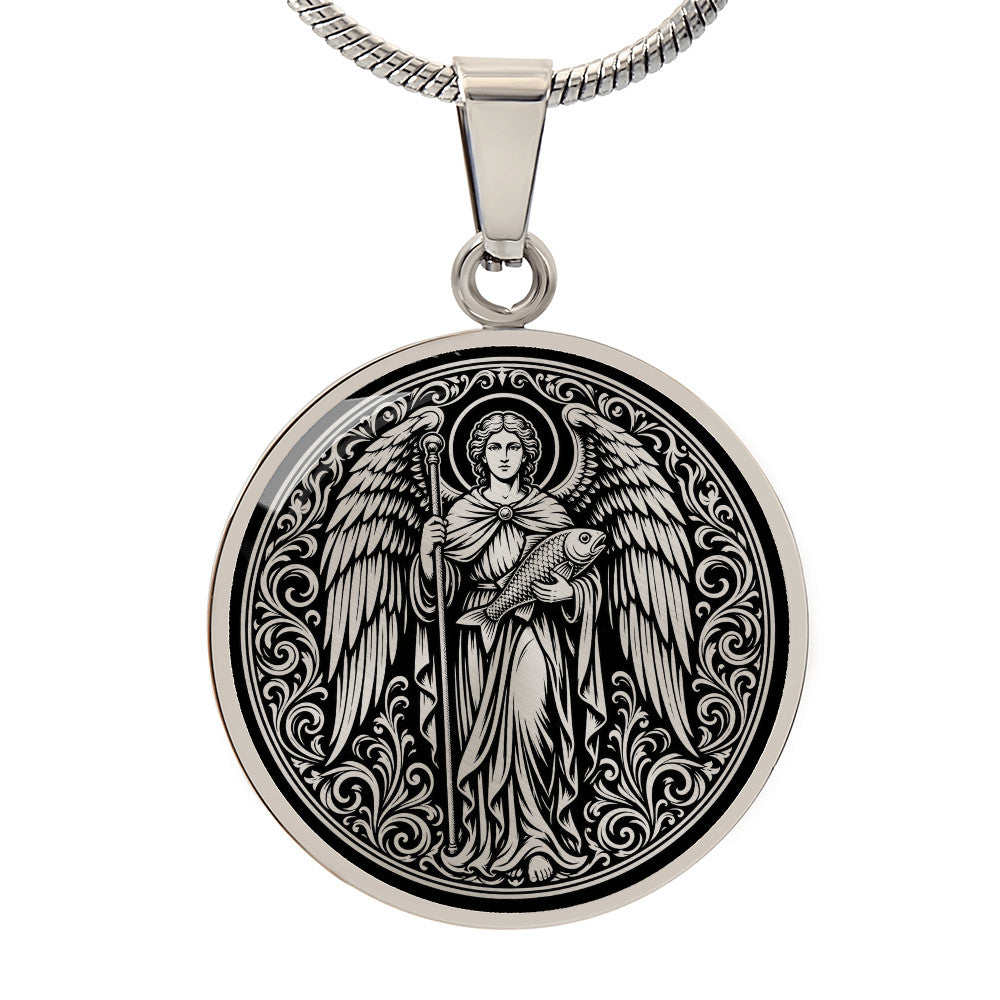 Saint Raphael the Archangel Medal Necklace – Patron Saint of Travelers and Healing
