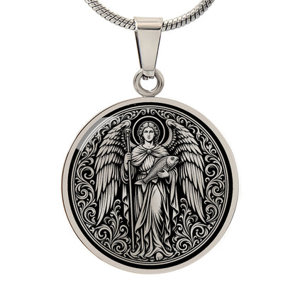 Saint Raphael the Archangel Medal Necklace – Patron Saint of Travelers and Healing
