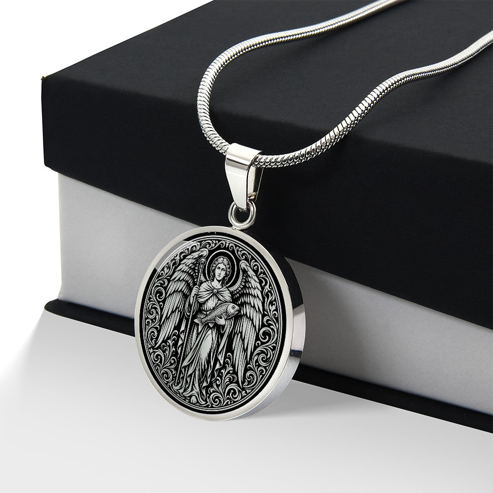 Saint Raphael the Archangel Medal Necklace – Patron Saint of Travelers and Healing