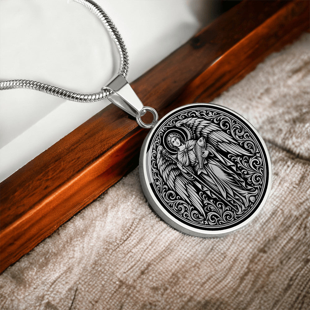 Saint Raphael the Archangel Medal Necklace – Patron Saint of Travelers and Healing