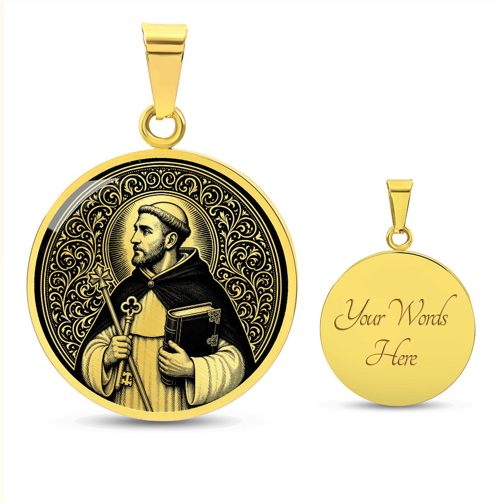 Saint Raymond of Peñafort Medal Necklace – Patron Saint of Lawyers & Canon Lawyers