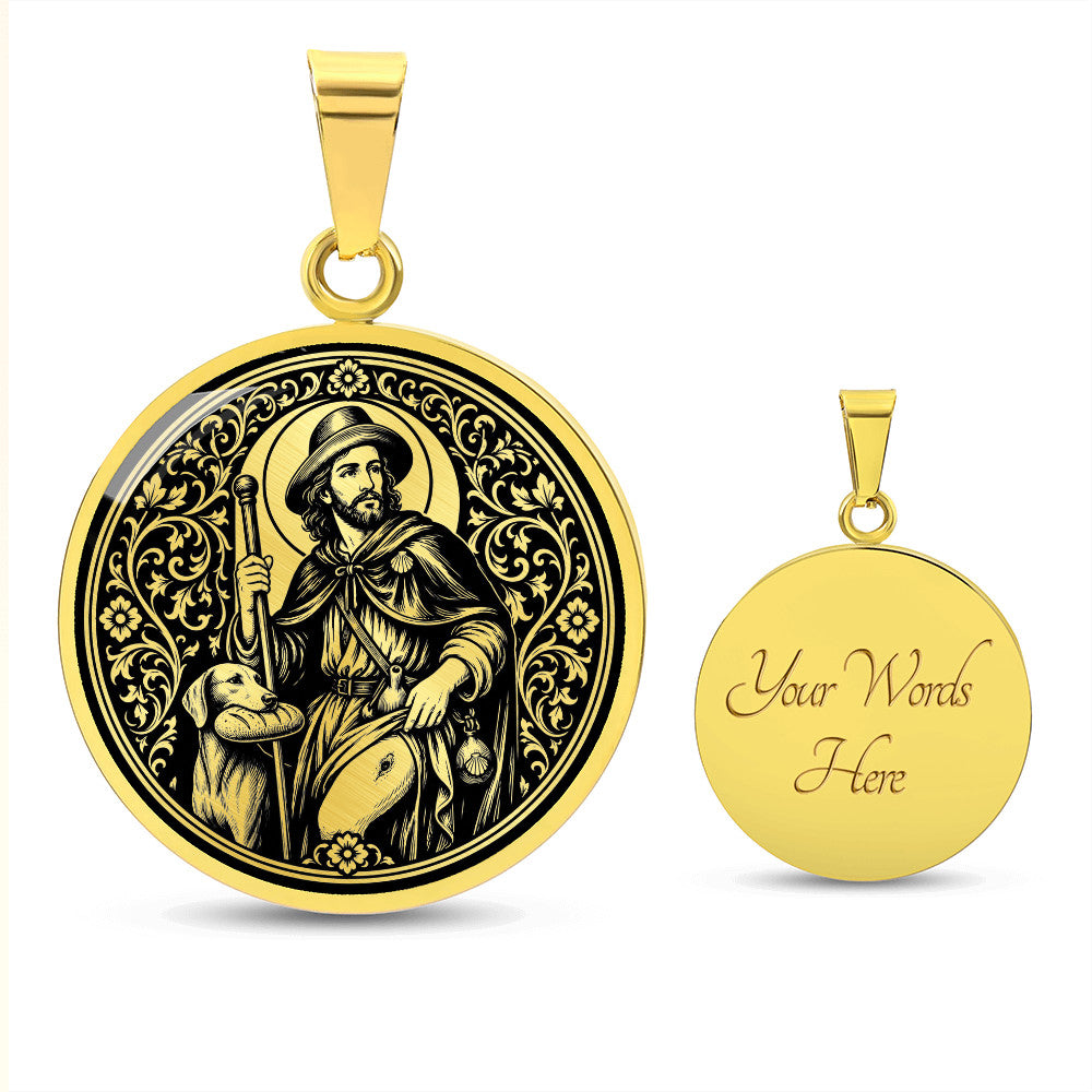 Saint Roch Medal Necklace – Patron Saint of Dogs & the Sick