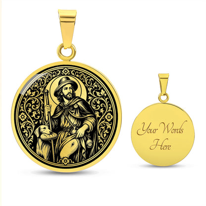 Saint Roch Medal Necklace – Patron Saint of Dogs & the Sick
